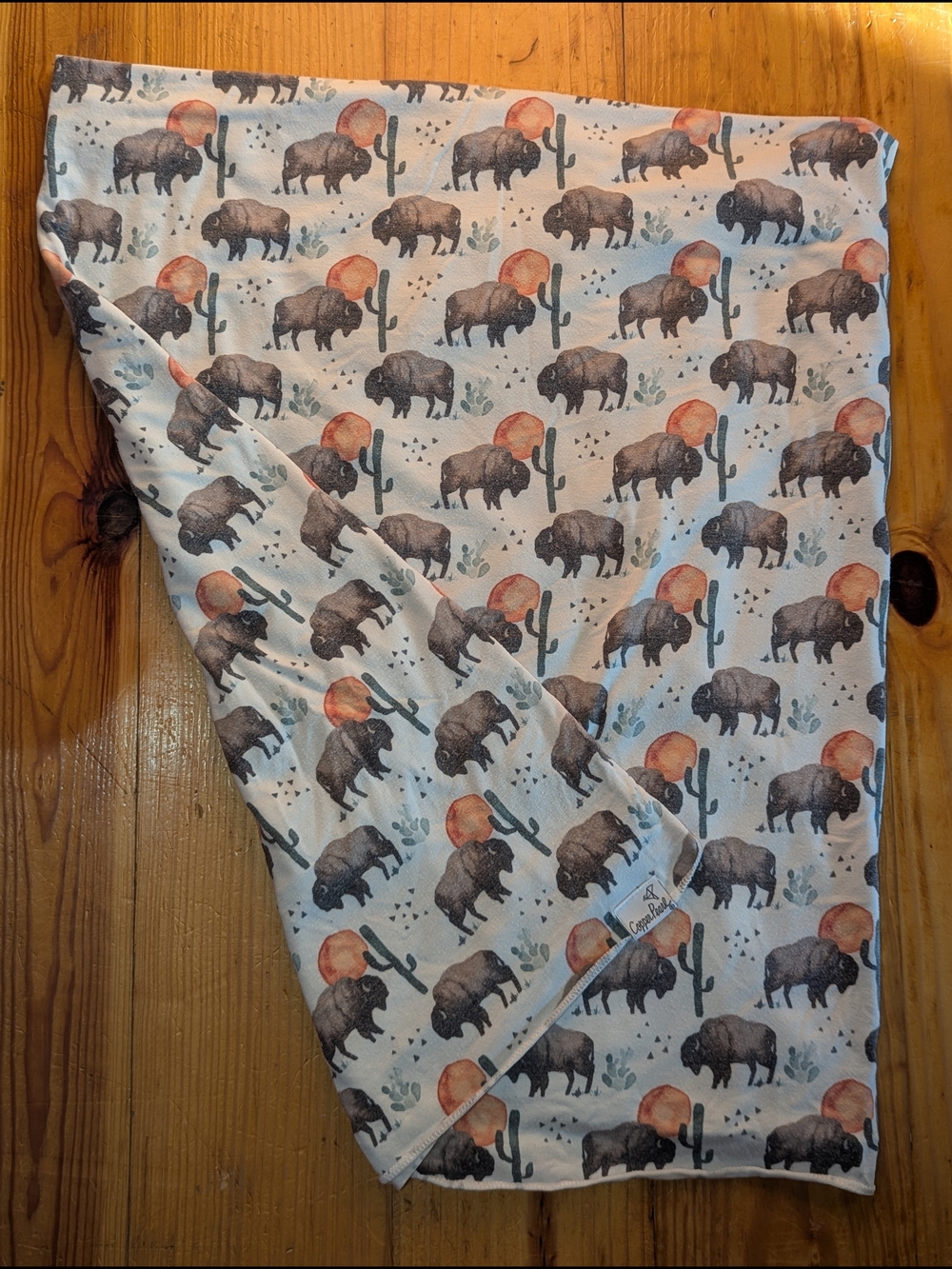 Copper Pearl Bison/Buffalo Sunset Swaddle Blanket